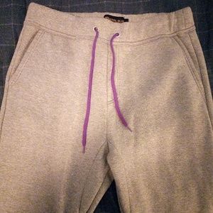 Men's Silver/Light Grey Fleece Joggers